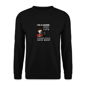 Funny gaming meme design for all gamers for life - Unisex Sweatshirt - black - Front - Alina (178cm) & Michal (187cm)