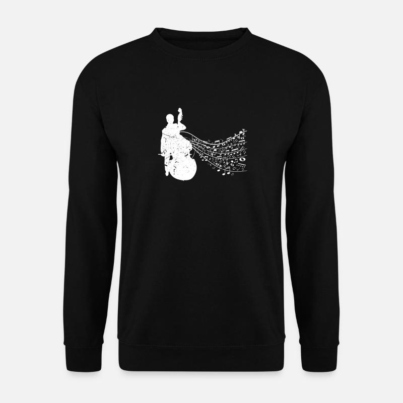 Coole Grafik Jazz Lovers Kontrabassist - Unisex Pullover - Schwarz