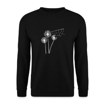 Pusteblume Vögel Schwalbe Blumenmotiv Geschenk - Unisex Pullover - Schwarz - Vorne - Alina (178cm) & Michal (187cm)