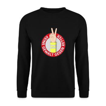 No violence against rescuers - Unisex Sweatshirt - black - Front - Alina (178cm) & Michal (187cm)