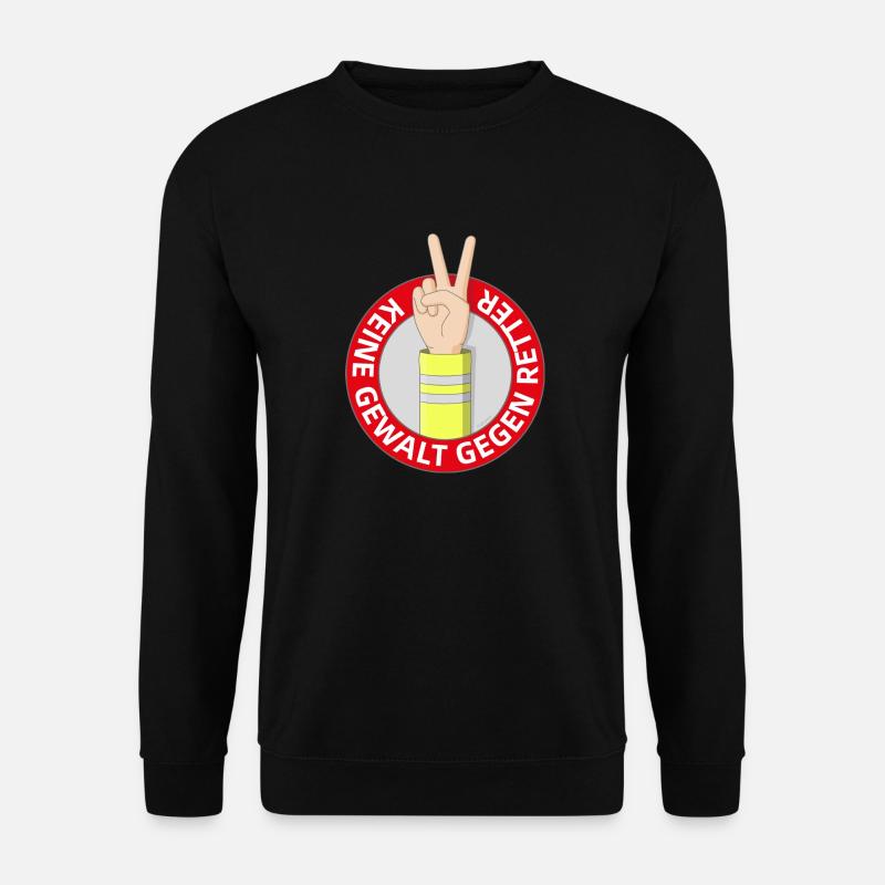 Keine Gewalt gegen Retter - Unisex Pullover - Schwarz