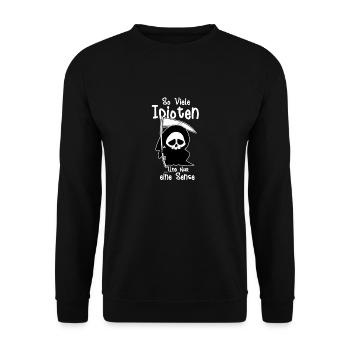 Sarkastischer Humor für schwarze Seele und Zyniker - Unisex Pullover - Schwarz - Vorne - Alina (178cm) & Michal (187cm)