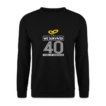 Wedding Anniversary-We Survived 40 Yrs Of Marriage - Unisex Pullover - Schwarz - Vorne - Alina (178cm) & Michal (187cm)