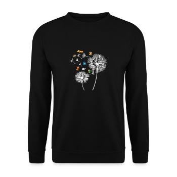Dog Dandelion Dogs Flowers Gift Mistress - Unisex Sweatshirt - black - Front - Alina (178cm) & Michal (187cm)