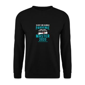 Master 2020 Pandemie Uni Abschluss - Unisex Pullover - Schwarz - Vorne - Alina (178cm) & Michal (187cm)