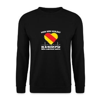 Badische Geschenke | Baden-Württemberg Badner - Unisex Pullover - Schwarz - Vorne - Alina (178cm) & Michal (187cm)
