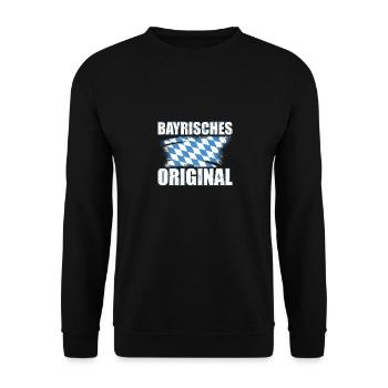 Bayrische Geschenke | Bayern Weißwurst München - Unisex Pullover - Schwarz - Vorne - Alina (178cm) & Michal (187cm)
