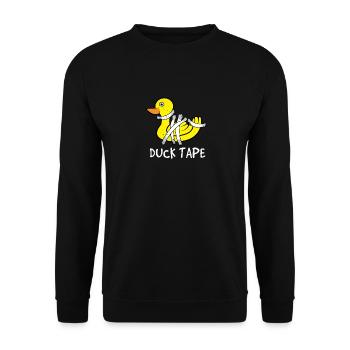Funny Duck Tape Shirt - Duck Pun T Shirt - Duck Lo - Unisex Sweatshirt - black - Front - Alina (178cm) & Michal (187cm)