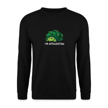 Funny Introvert Shirt - Gifts for Introverts - Int - Unisex Sweatshirt - black - Front - Alina (178cm) & Michal (187cm)
