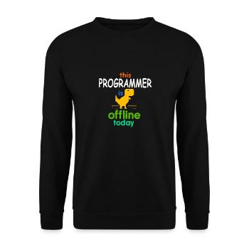 Programmer is offline - Unisex Sweatshirt - black - Front - Alina (178cm) & Michal (187cm)