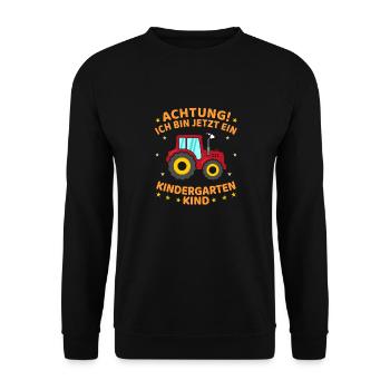 Ich Bin Jetzt Ein Kindergartenkind Traktor - Unisex Pullover - Schwarz - Vorne - Alina (178cm) & Michal (187cm)