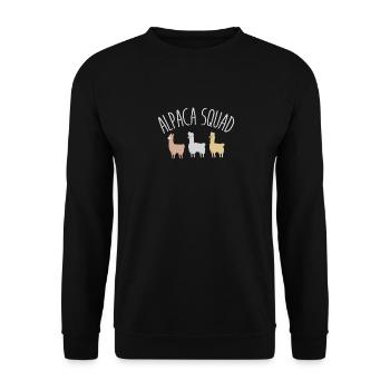 Alpaca Girl Lama Alpaca Squad Team - Sweat-shirt Unisexe - noir - Devant - Alina (178cm) & Michal (187cm)