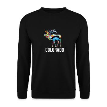Chemise Elk State du Colorado - Cadeau Elk Hunter - Elk H - Sweat-shirt Unisexe - noir - Devant - Alina (178cm) & Michal (187cm)
