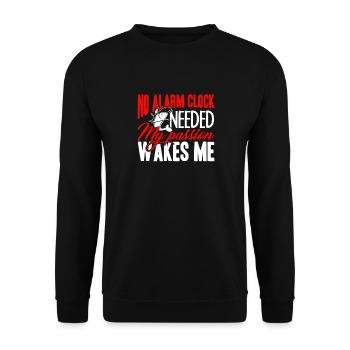Fishing No Alarm Fishing - Unisex Sweatshirt - black - Front - Alina (178cm) & Michal (187cm)