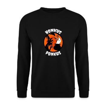 Honkus ponkus duck goose wand witch - Unisex Sweatshirt - black - Front - Alina (178cm) & Michal (187cm)