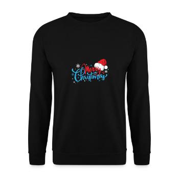 Merry Christmas - Unisex Pullover - Schwarz - Vorne - Alina (178cm) & Michal (187cm)