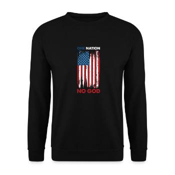 One nation no god atheism & atheist - Unisex Sweatshirt - black - Front - Alina (178cm) & Michal (187cm)