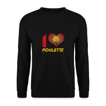 I love roulette, I love roulette - Unisex Sweatshirt - black - Front - Alina (178cm) & Michal (187cm)