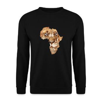 Lion animal africa outline map lions african - Unisex Sweatshirt - black - Front - Alina (178cm) & Michal (187cm)