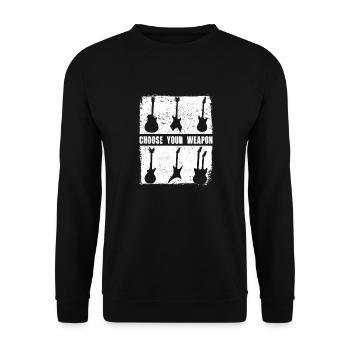 E Gitarre - Unisex Pullover - Schwarz - Vorne - Alina (178cm) & Michal (187cm)