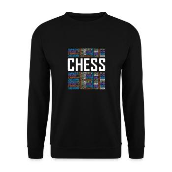 Schachhemd, Schachgeschenke, Schach - Unisex Pullover - Schwarz - Vorne - Alina (178cm) & Michal (187cm)