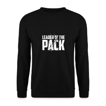 Wolf Pack Gift design | Leader of The Pack Paw - Unisex Sweatshirt - black - Front - Alina (178cm) & Michal (187cm)