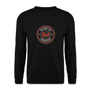 Beamter Auf Lebenszeit Verbeamtung - Unisex Pullover - Schwarz - Vorne - Alina (178cm) & Michal (187cm)