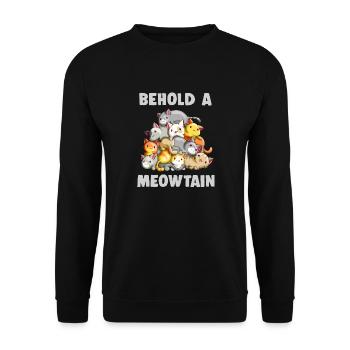 Sehen Sie eine Meowtain Funny Kawaii Cat Mountain Kitty - Unisex Pullover - Schwarz - Vorne - Alina (178cm) & Michal (187cm)