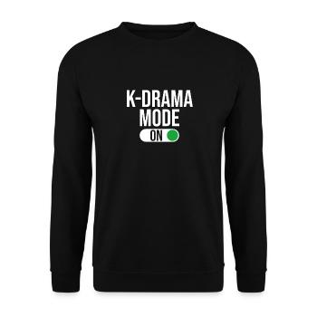 Mode KDrama activé, K-Drama / K-Pop coréen - Sweat-shirt Unisexe - noir - Devant - Alina (178cm) & Michal (187cm)