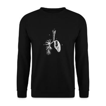 Poumons Thorax anatomique anatomie squelette - Sweat-shirt Unisexe - noir - Devant - Alina (178cm) & Michal (187cm)