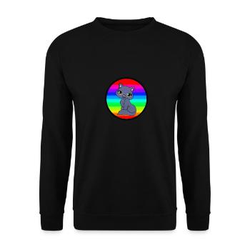 Cat in the cool background - Unisex Sweatshirt - black - Front - Alina (178cm) & Michal (187cm)