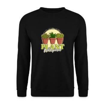 Funny Plant Whisperer Gardening Pun - Unisex Sweatshirt - black - Front - Alina (178cm) & Michal (187cm)