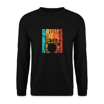 Schlagzeuger Drums | Schlagzeug Drummer Geschenk - Unisex Pullover - Schwarz - Vorne - Alina (178cm) & Michal (187cm)