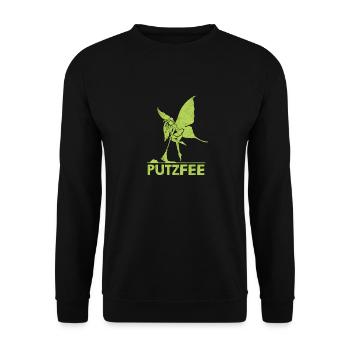 Putzfee Süße Putzfrau Reinigungskraft - Unisex Pullover - Schwarz - Vorne - Alina (178cm) & Michal (187cm)