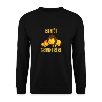 Bientôt Grand Frère - Unisex Pullover - Schwarz - Vorne - Alina (178cm) & Michal (187cm)