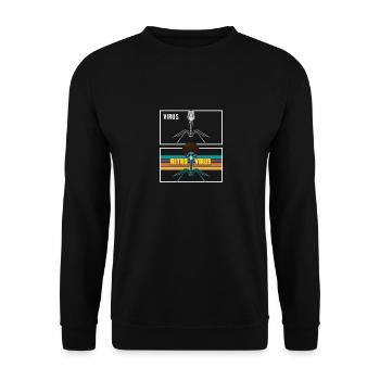 Virus Lustiger Retrovirus Bakterie Biologie - Unisex Pullover - Schwarz - Vorne - Alina (178cm) & Michal (187cm)