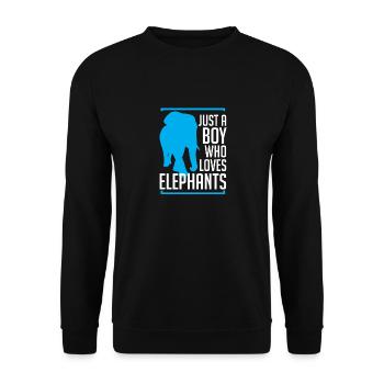Juste un garçon qui aime les éléphants Elephants Boy - Sweat-shirt Unisexe - noir - Devant - Alina (178cm) & Michal (187cm)