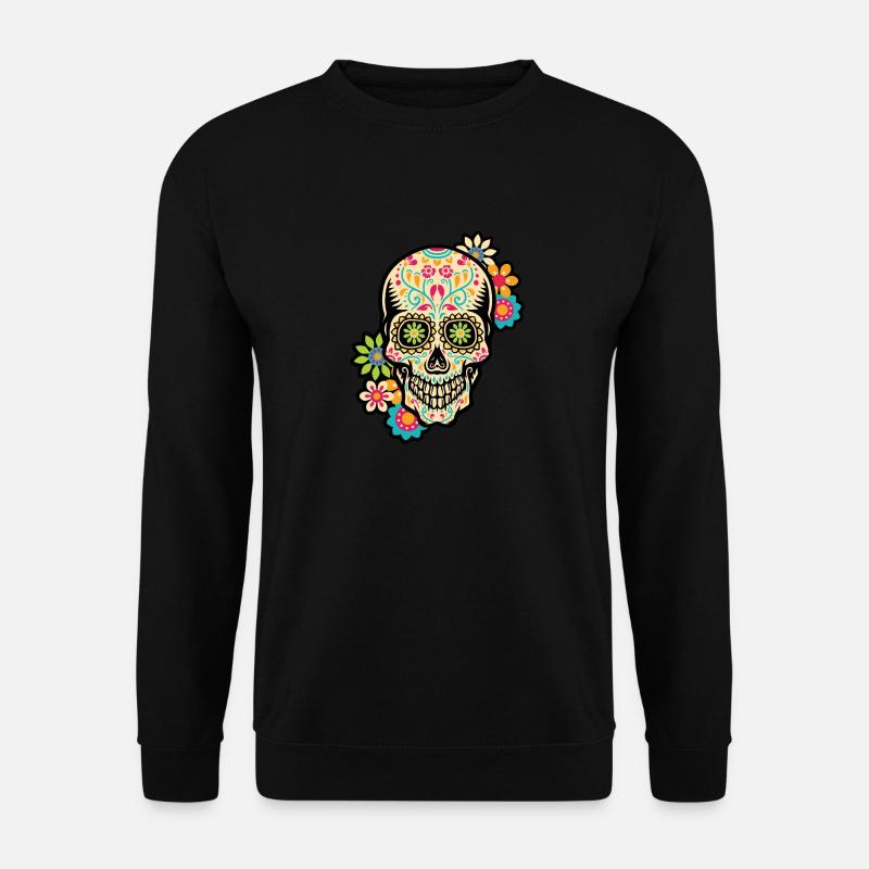 Zuckerschädel, Tag der Toten, Dia de los Muertos - Unisex Pullover - Schwarz