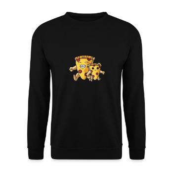 Pizza Vater Sohn papa baby pizza - Unisex Pullover - Schwarz - Vorne - Alina (178cm) & Michal (187cm)
