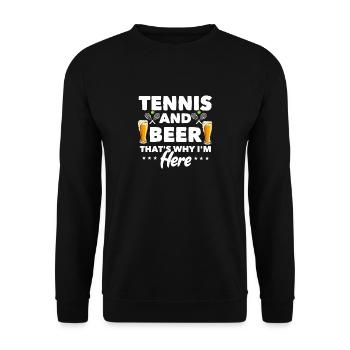 Gift idea for tennis players Tennis and beer - Unisex Sweatshirt - black - Front - Alina (178cm) & Michal (187cm)