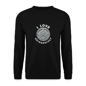 J'aime l'archéologie calendrier aztèque - Sweat-shirt Unisexe - noir - Devant - Alina (178cm) & Michal (187cm)
