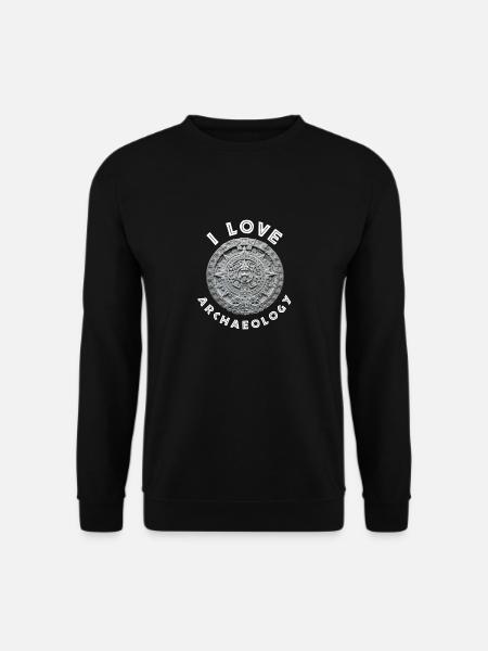 Ich liebe Archäologie Aztekenkalender - Unisex Pullover - Schwarz