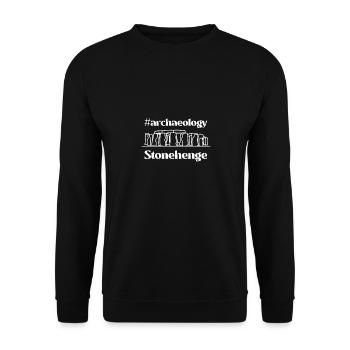 Archäologie Stonehenge - Unisex Pullover - Schwarz - Vorne - Alina (178cm) & Michal (187cm)