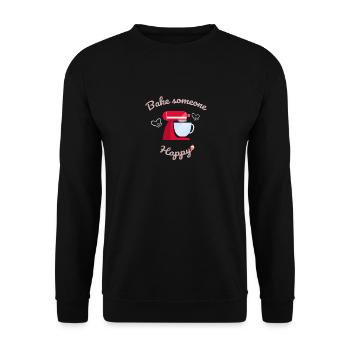 Bake Someone Happy Hobby Baker Gift - Unisex Sweatshirt - black - Front - Alina (178cm) & Michal (187cm)