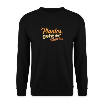 Planlos geht der Plan los - Unisex Pullover - Schwarz - Vorne - Alina (178cm) & Michal (187cm)