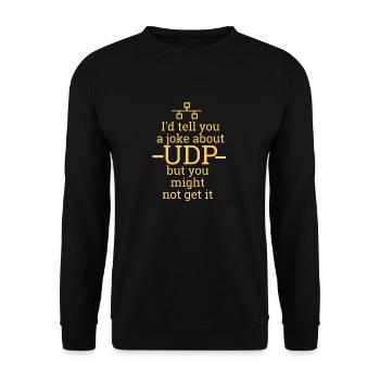 UDP blague | Réseau, administrateur, administrateur 100153 - Sweat-shirt Unisexe - noir - Devant - Alina (178cm) & Michal (187cm)