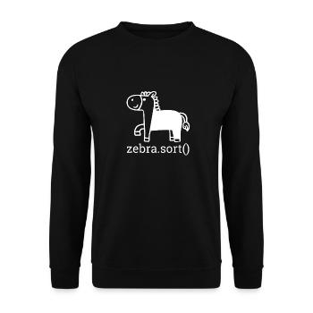 "Zebra Sort" | Programmer - Unisex Sweatshirt - black - Front - Alina (178cm) & Michal (187cm)