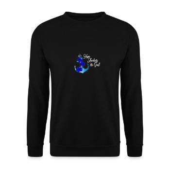 Anker Hoffnung Blumen - Unisex Pullover - Schwarz - Vorne - Alina (178cm) & Michal (187cm)