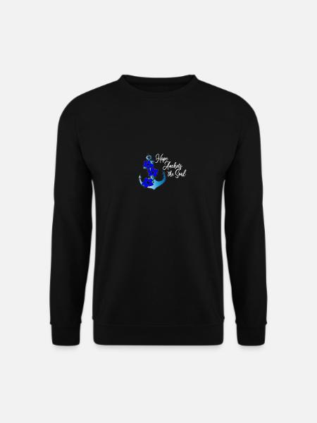 Anker Hoffnung Blumen - Unisex Pullover - Schwarz