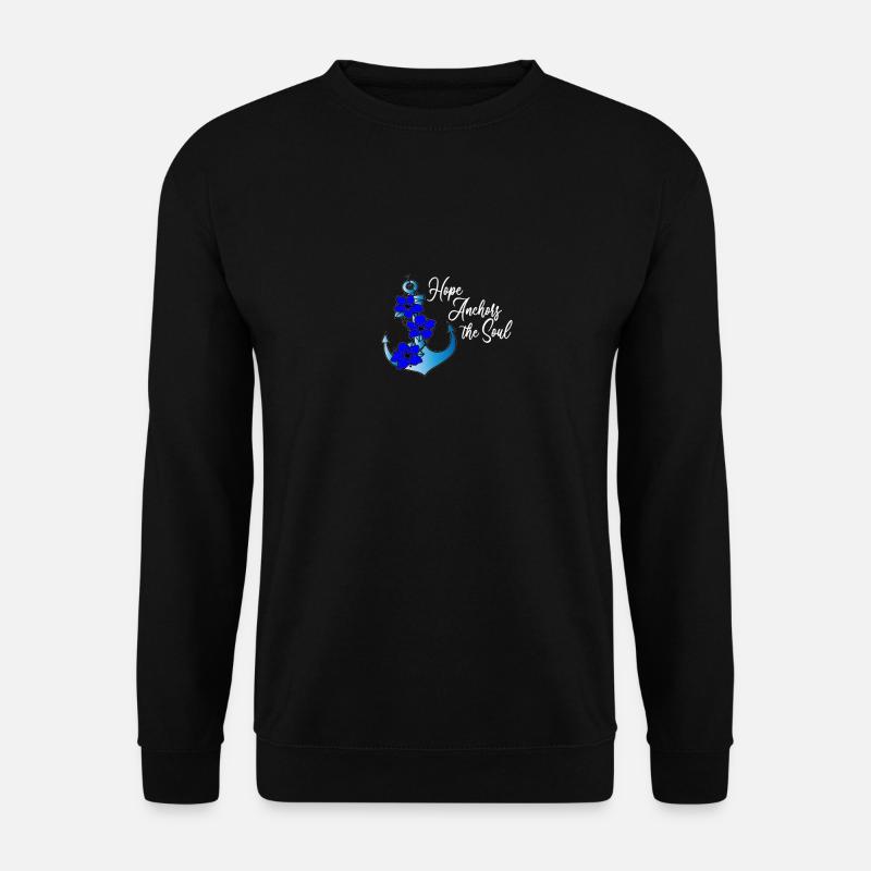 Anker Hoffnung Blumen - Unisex Pullover - Schwarz